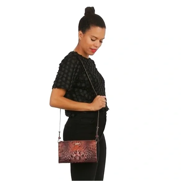 Brahmin Gold Croc-Embossed Crossbody Bag - Picture 7 of 10